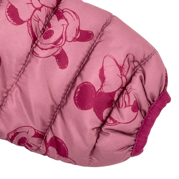 Baby Gap Disney Pink Minnie Mouse Puffer Hooded Jacket Baby Girl 6-12 Months - Picture 6 of 8